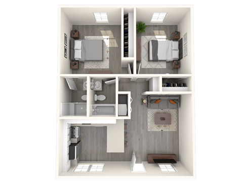 SITE Scottsdale Apartments B2 3D Floor Plan